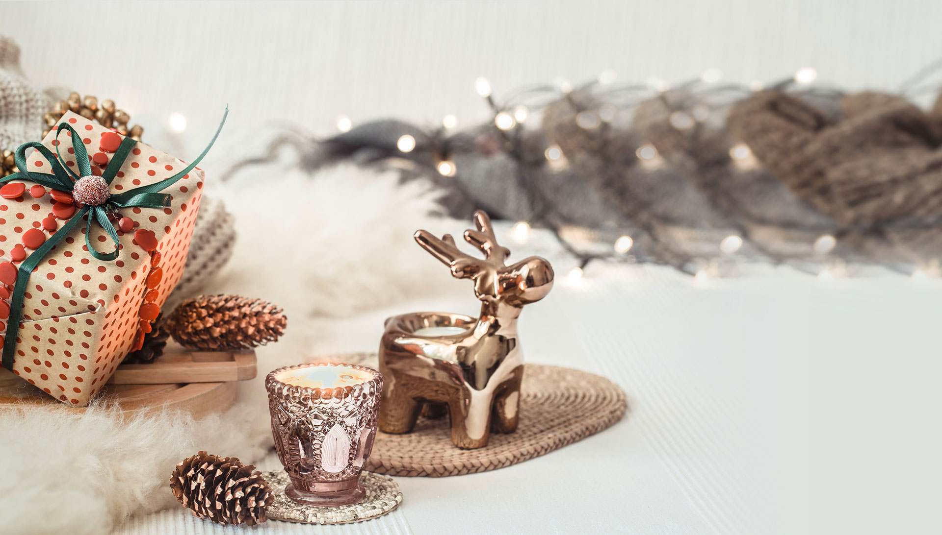 12christmas Still Life Background With Festive Decor