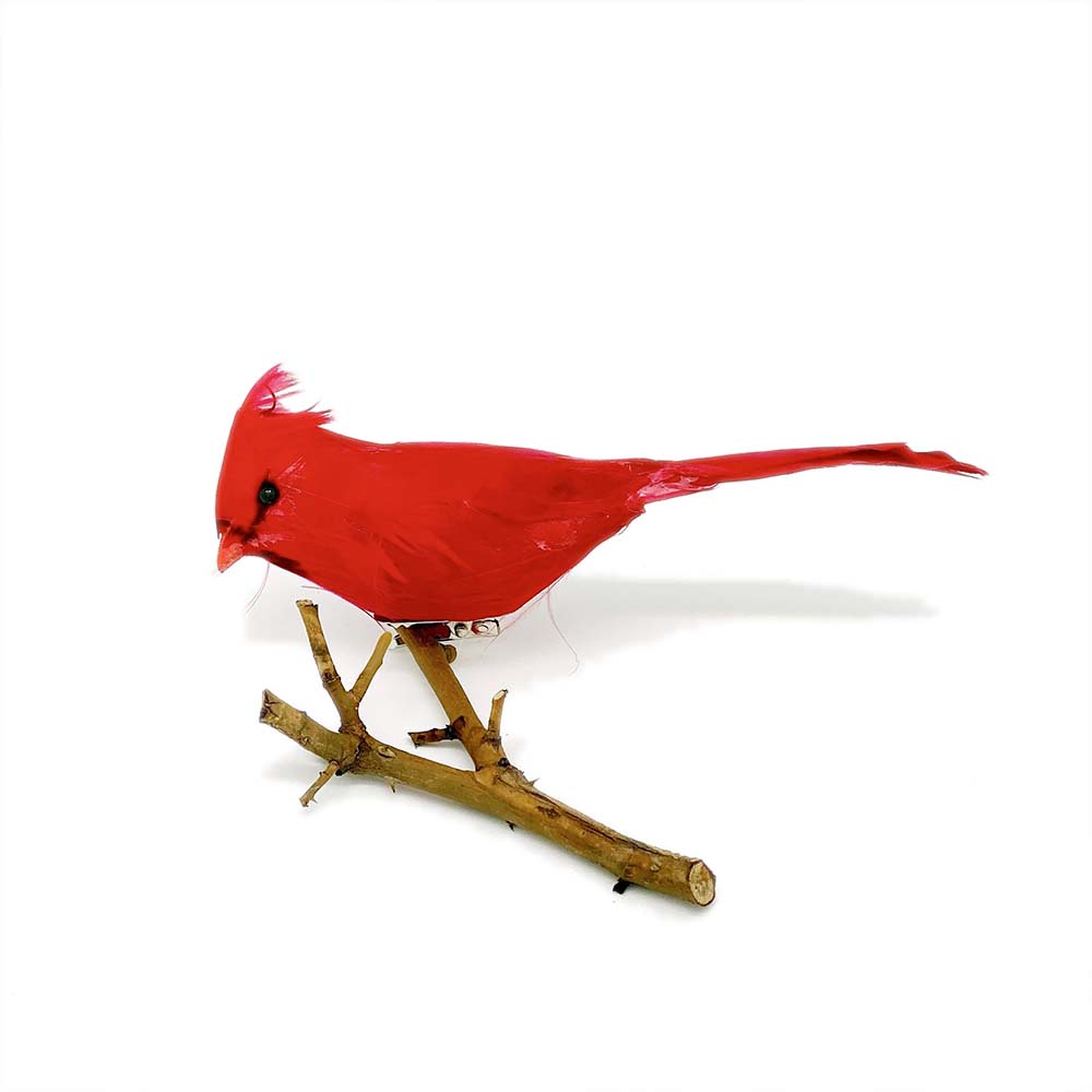 Red Cardinal Bird with Clip Christmas Ornament