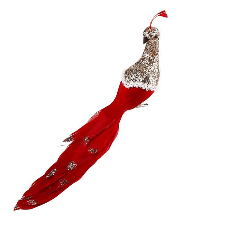 Chim Công Đỏ Có Kẹp Đính - La Maison Chouette