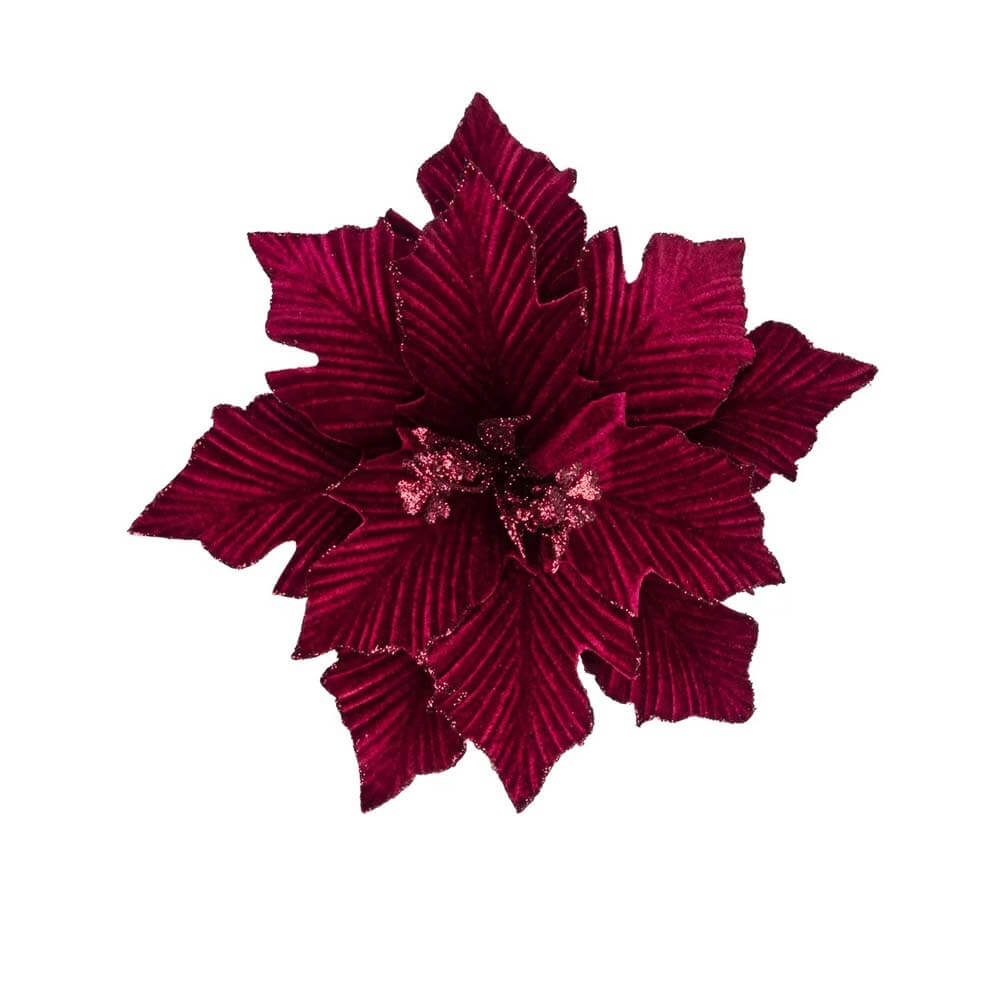 Red Velvet Poinsettia Pick