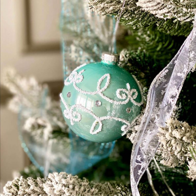 Pastel Glass Ball Ornaments on Tree