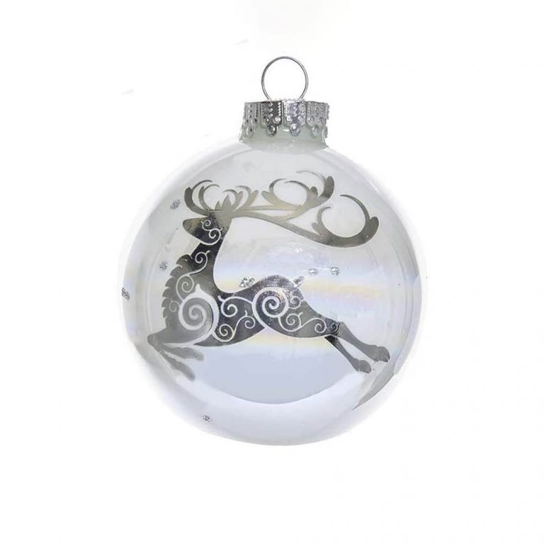 Kurt Adler Reindeer Glass Ball Ornaments – Set of 6