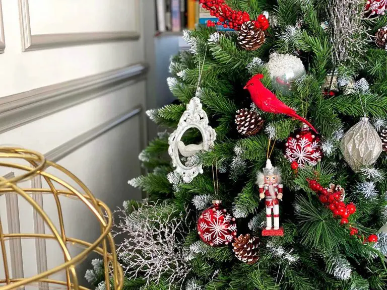 White Vintage Frame Christmas Ornament