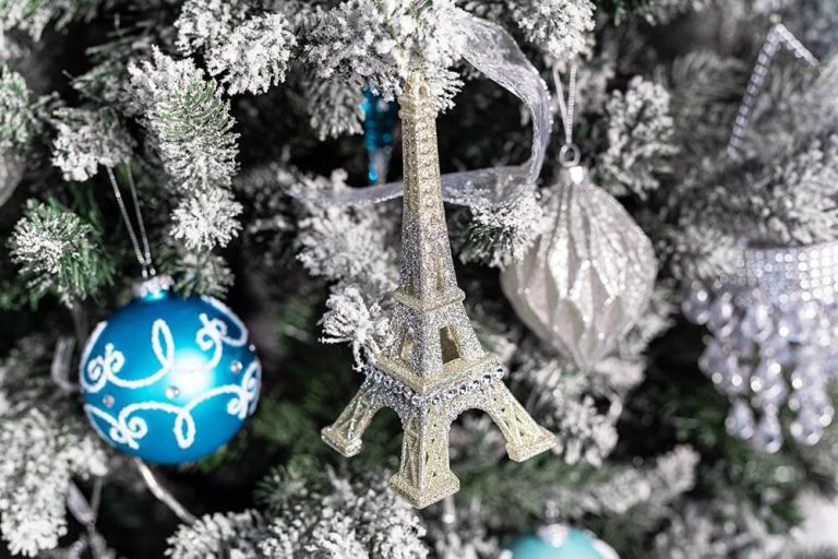 Eiffel Tower Ornament on Tree