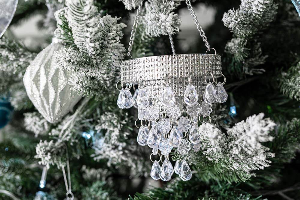 Silver 3-tier Chandelier Christmas Ornament