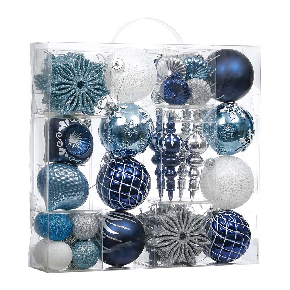 Set of 70 Blue/Silver Shatterproof Ornament – Valery Madelyn