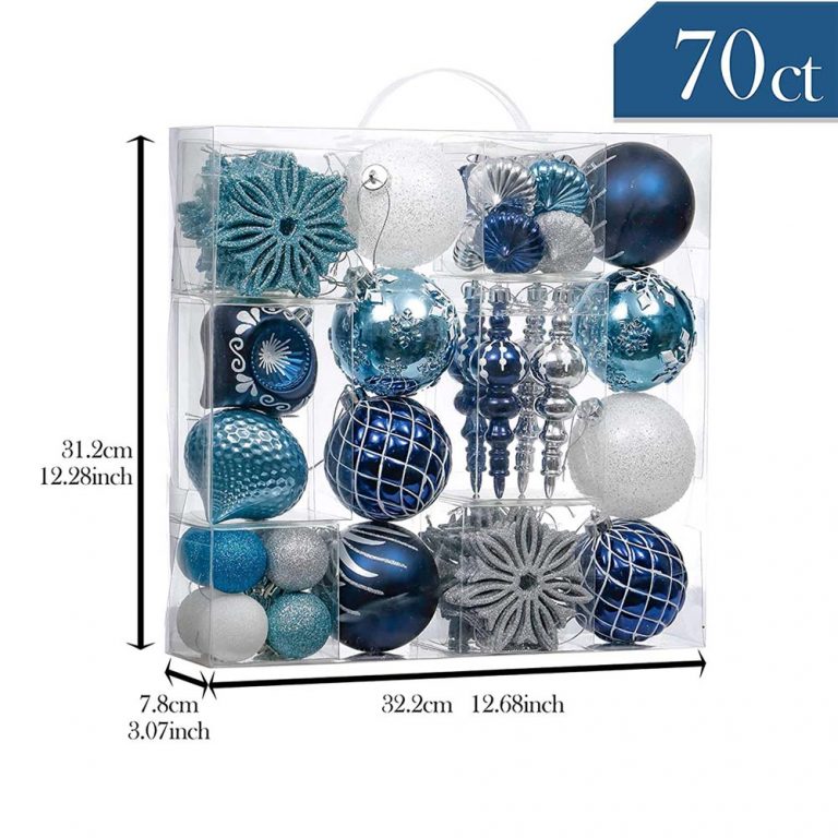 Set of 70 Blue/Silver Shatterproof Ornament – Valery Madelyn