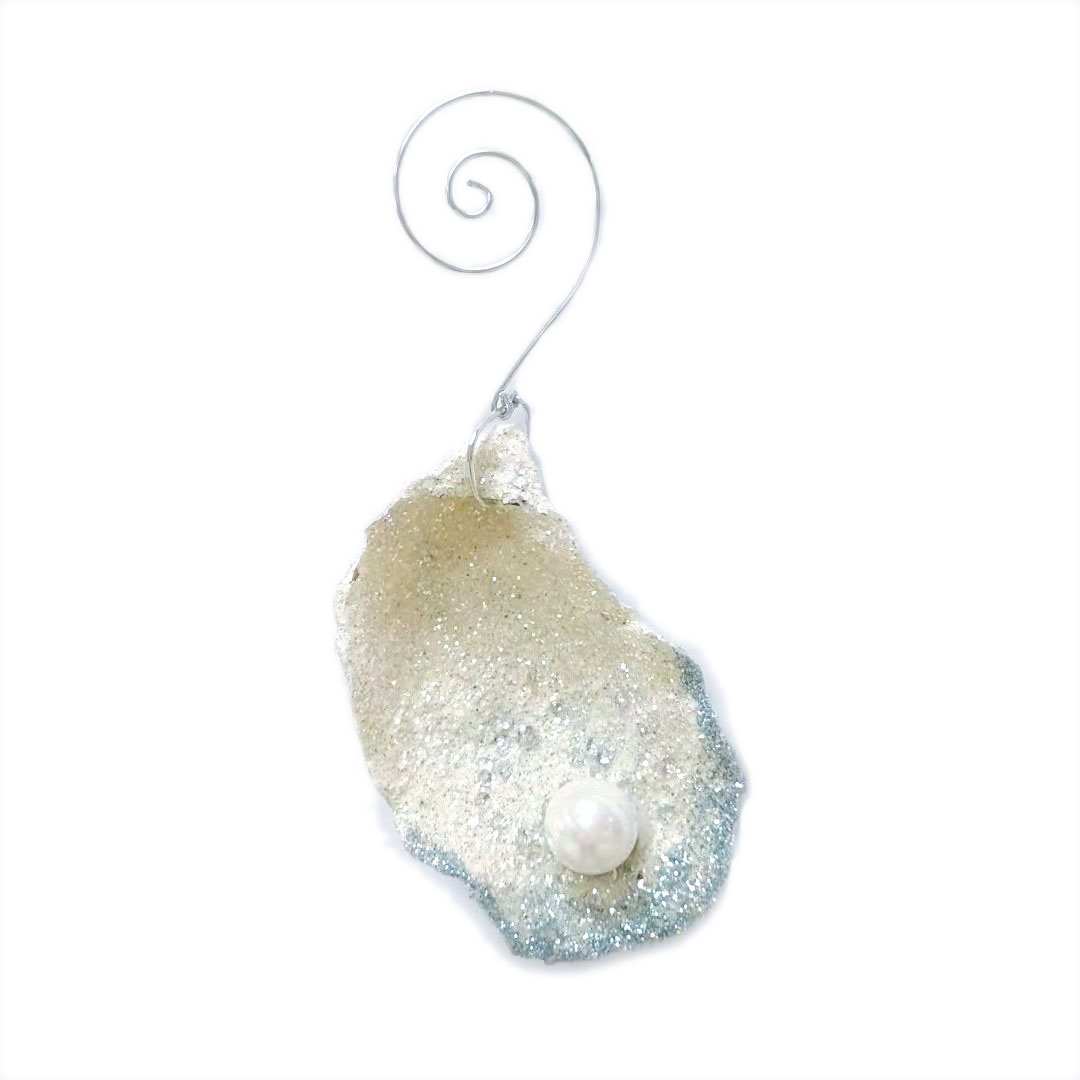 Blue Pearl Oyster Christmas Ornament