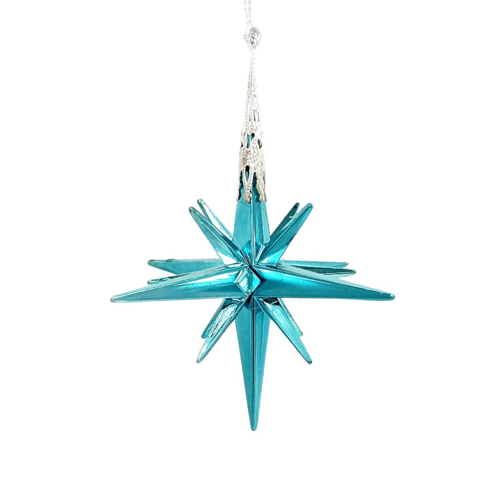 Blue Starburst Christmas Ornament