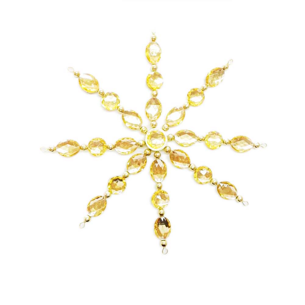 Large Gold Bead Snowflake Ornament