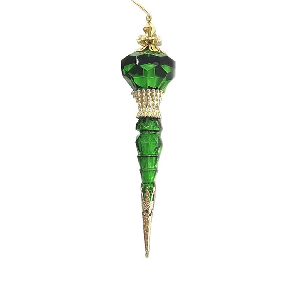 Green Acrylic Icicle Christmas Ornament