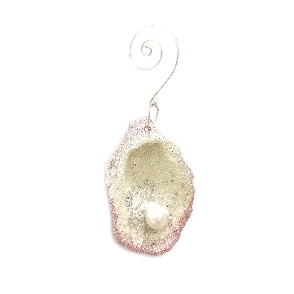 Pink Pearl Oyster Christmas Ornament