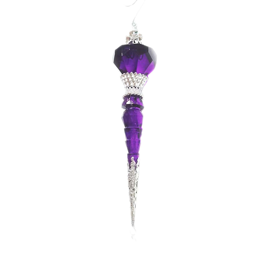 Purple Acrylic Icicle Christmas Ornament