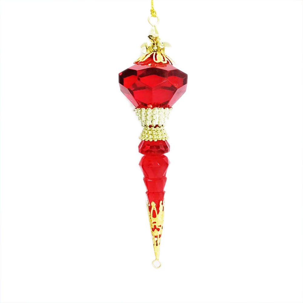 Red Acrylic Icicle Christmas Ornament