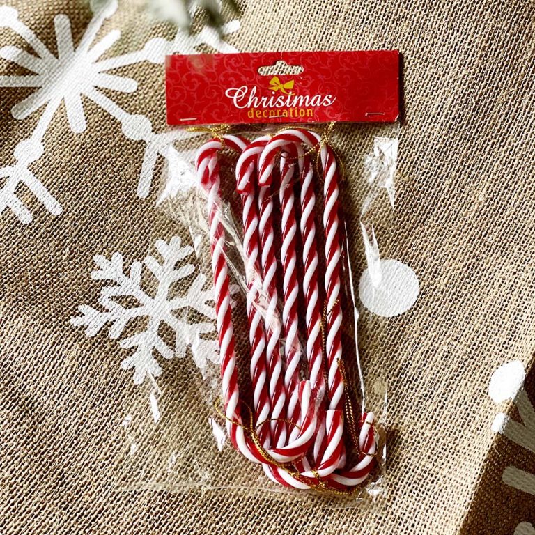 Set of 6 Red/White Candy Canes Ornament
