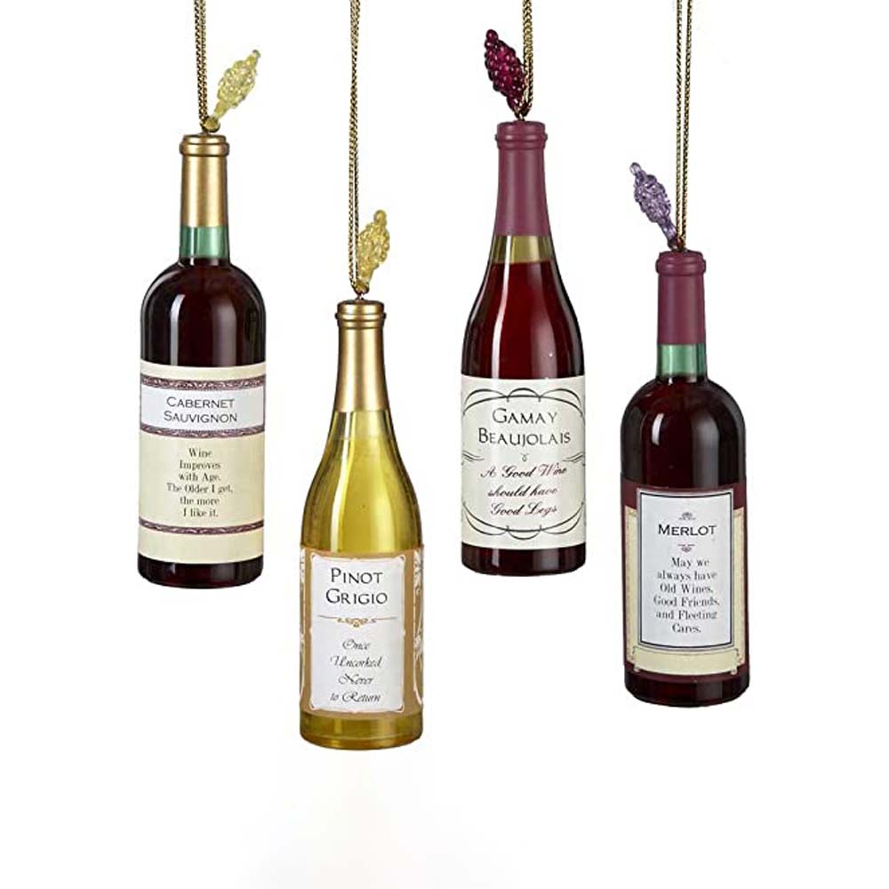 Set of 4 Wine Bottle Ornaments – Kurt S. Adler