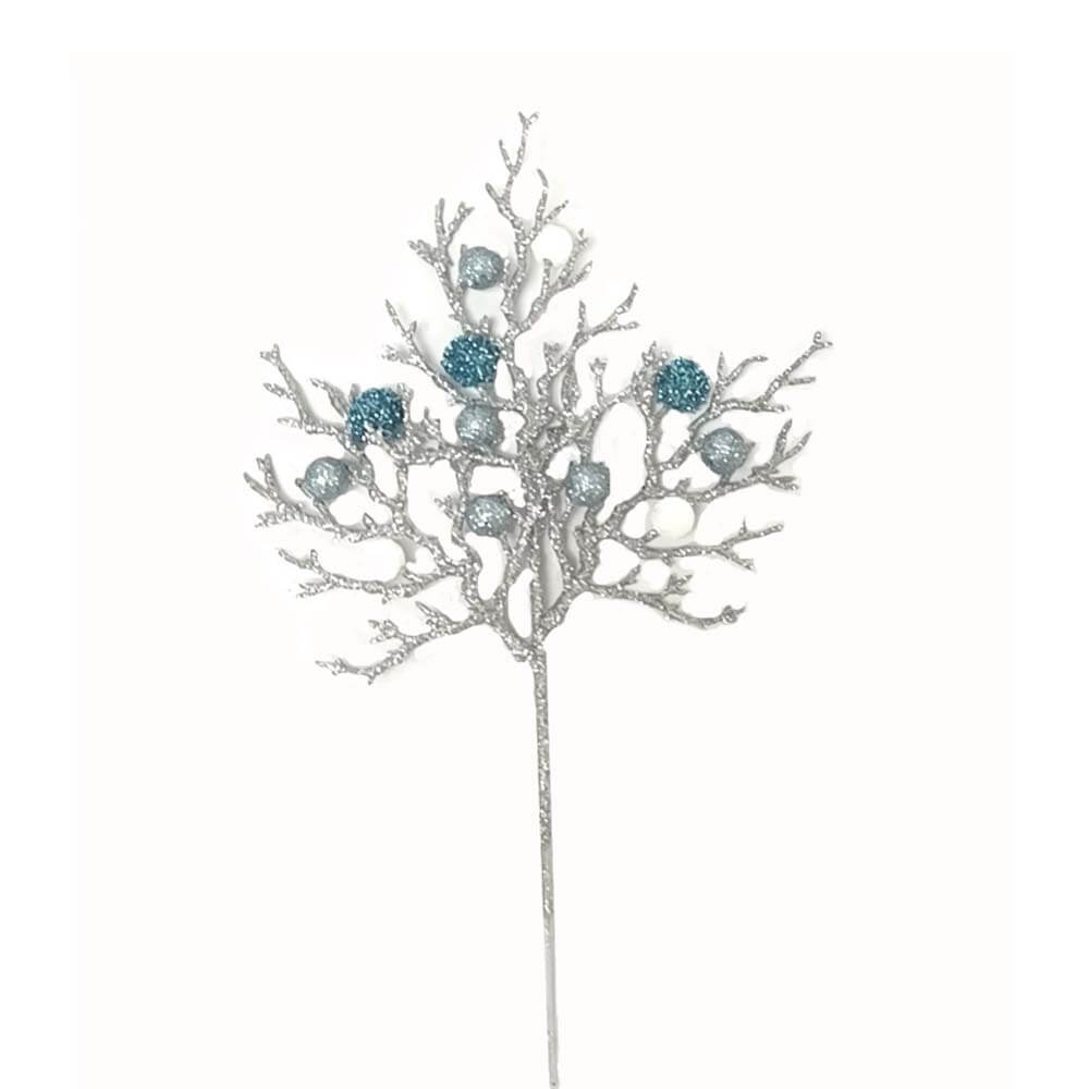 Winter Branch with Silver/Blue Berry Pick