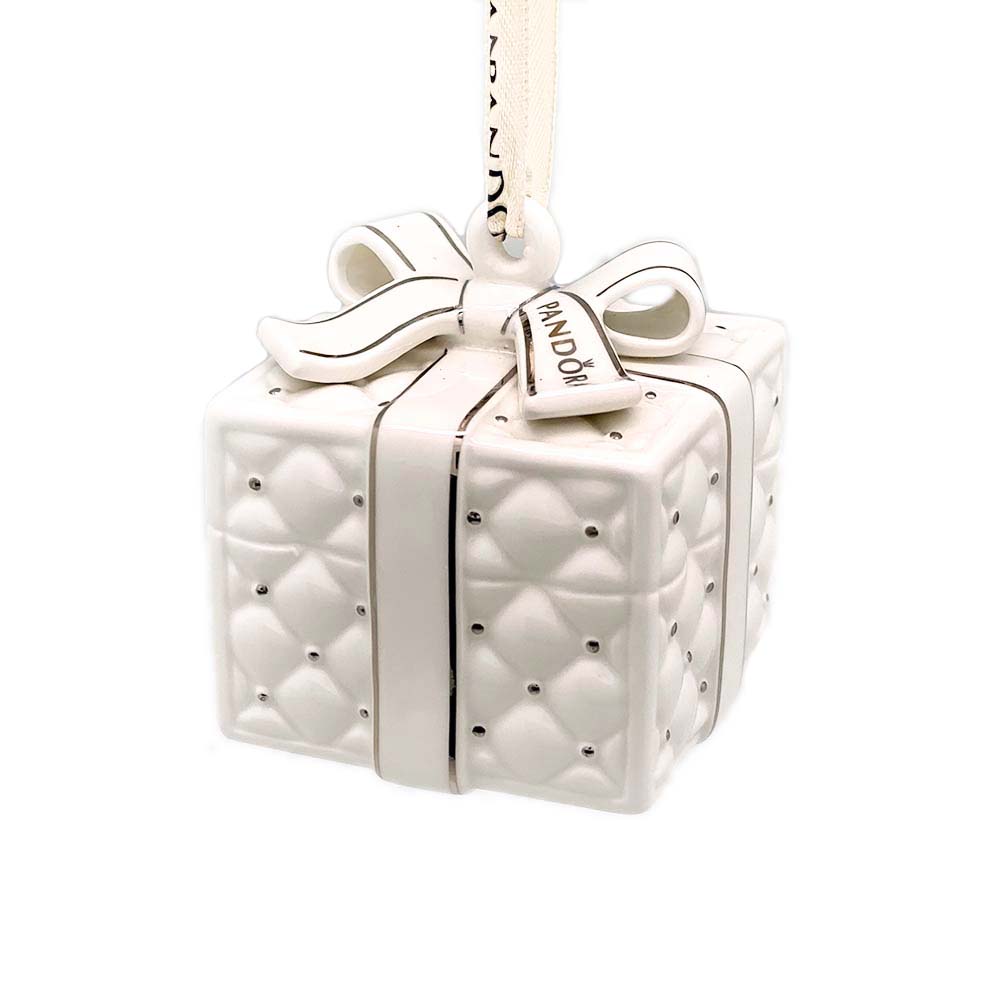 Pandora White Gift Box Porcelain Ornament