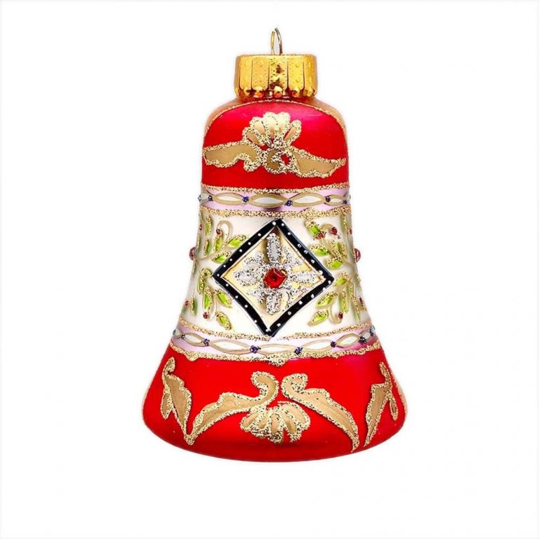 Hand-painted Bell Glass Ornament Size M – Designer Studio