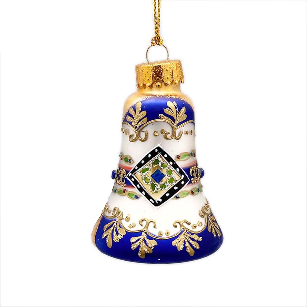 Handpainted Glass Bell Ornament Small Size – Designer Studio