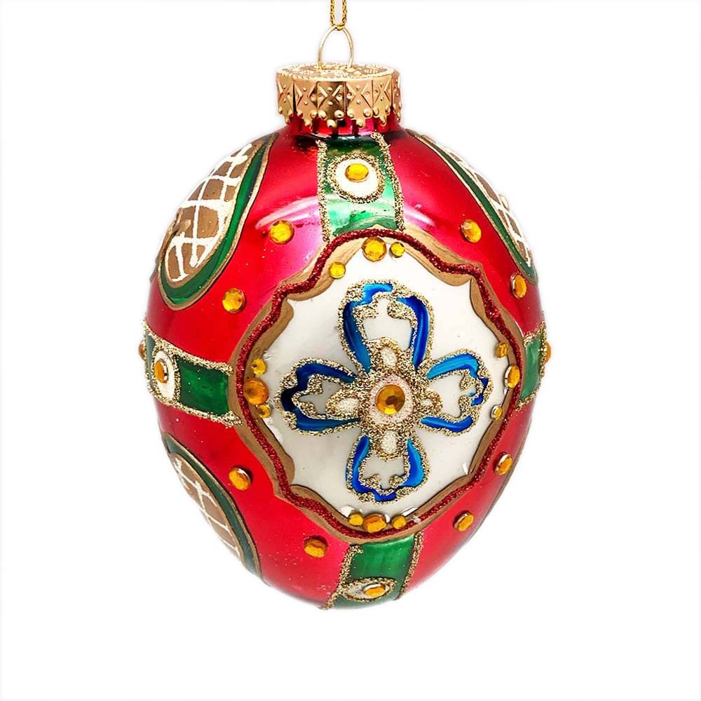 Hand-painted Faberge Egg Glass Ornament Size L – Kurt Adler