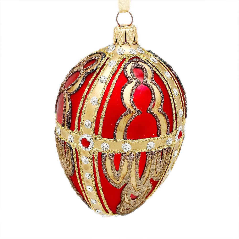 Hand-painted Royal Faberge Egg Glass Ornament – Size L