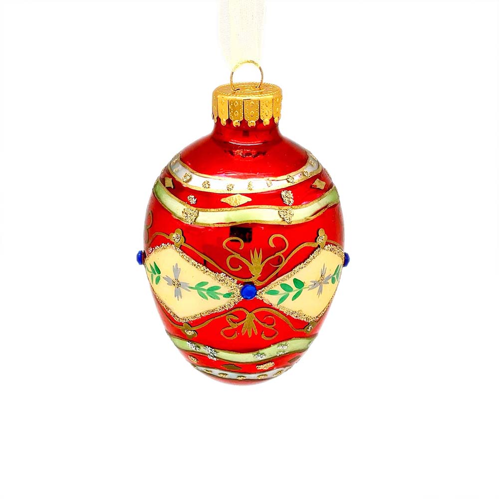 Hand-painted Faberge Egg Glass Ornament Size S – Designer Studio