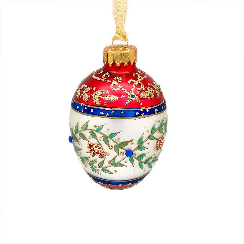 Hand-painted Faberge Egg Glass Ornament Size S – Designer Studio