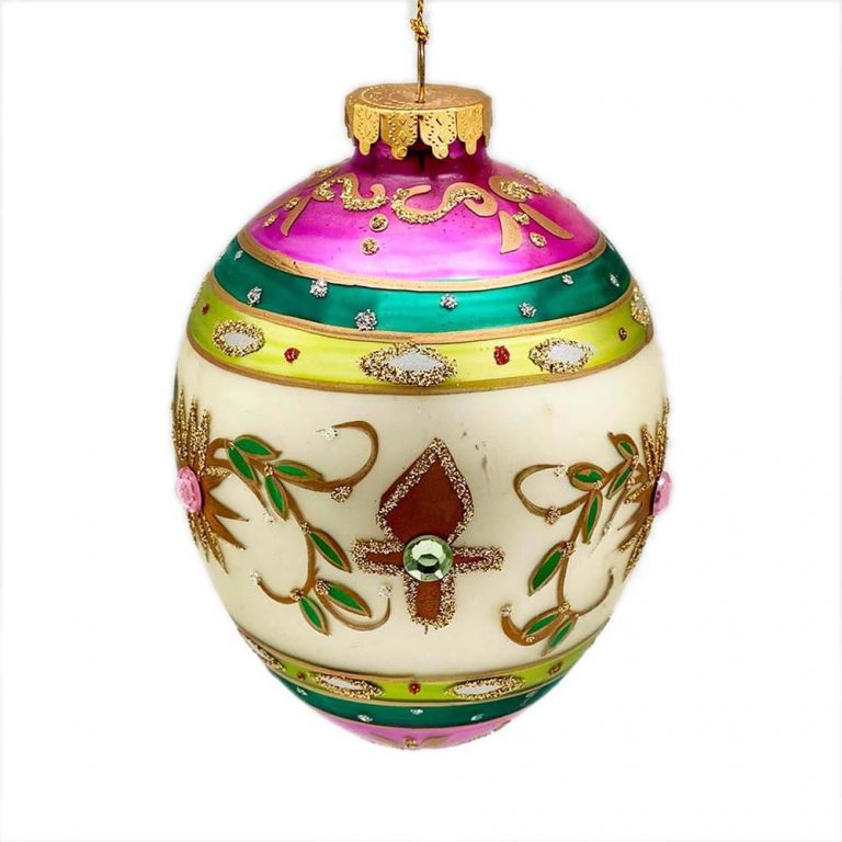 Trứng Thủy Tinh Vẽ Tay Hãng GKI Bethlehem Glass - Size Lớn - La Maison Chouette