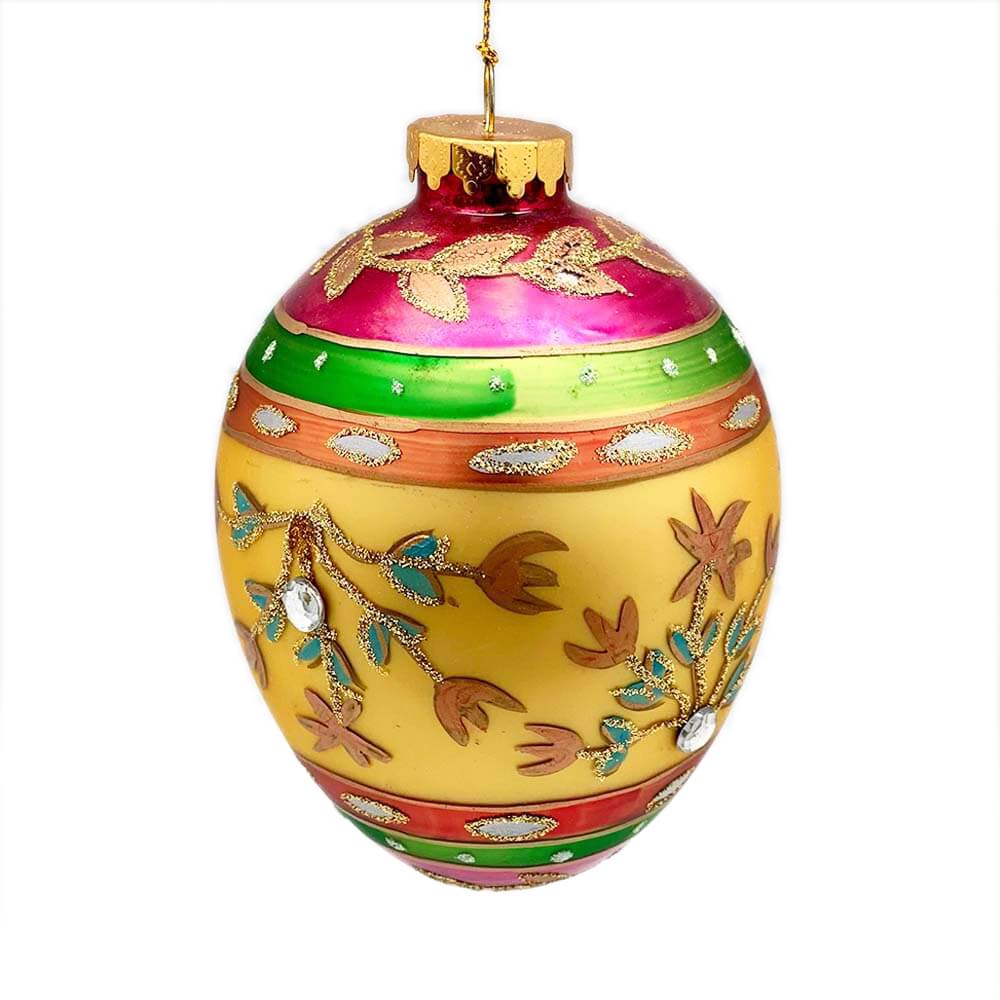 Trứng Thủy Tinh Vẽ Tay Hãng GKI Bethlehem Glass - Size Lớn - La Maison Chouette