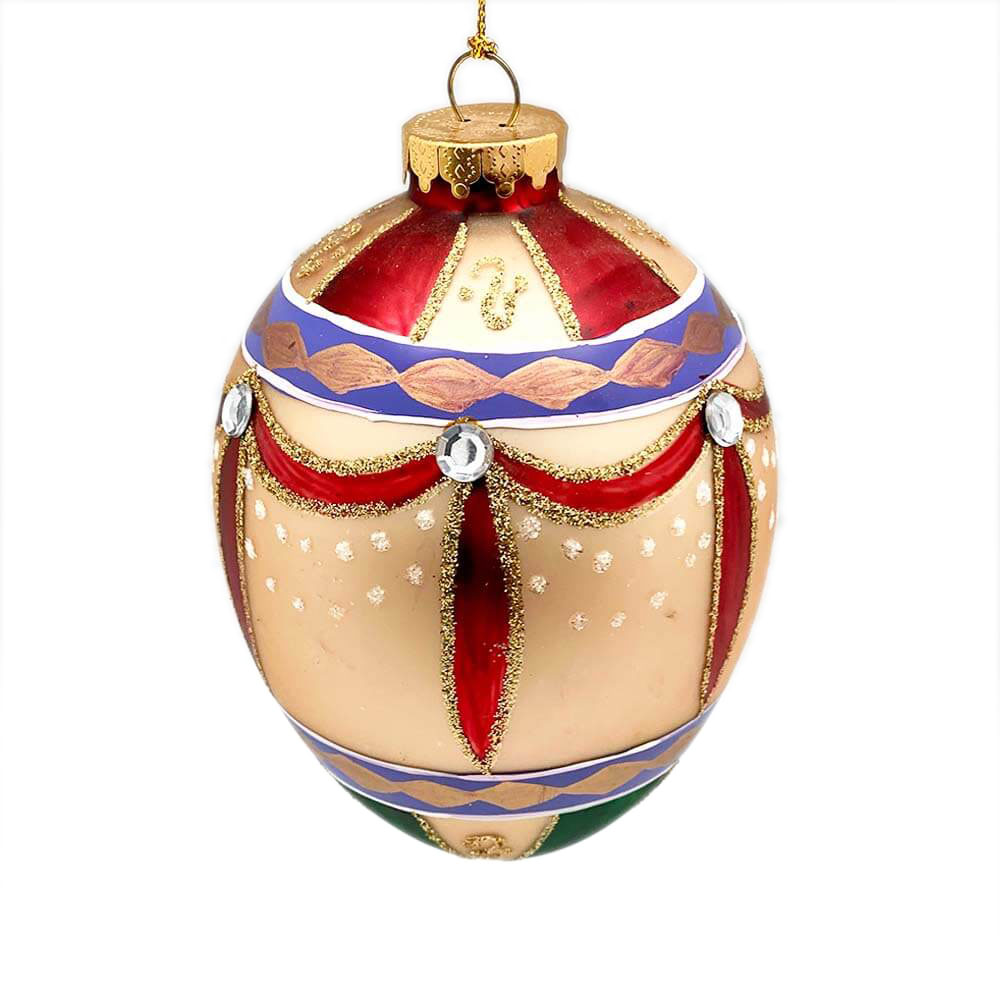 Hand-painted Faberge Egg Glass Ornament Size L – GKI Bethlehem