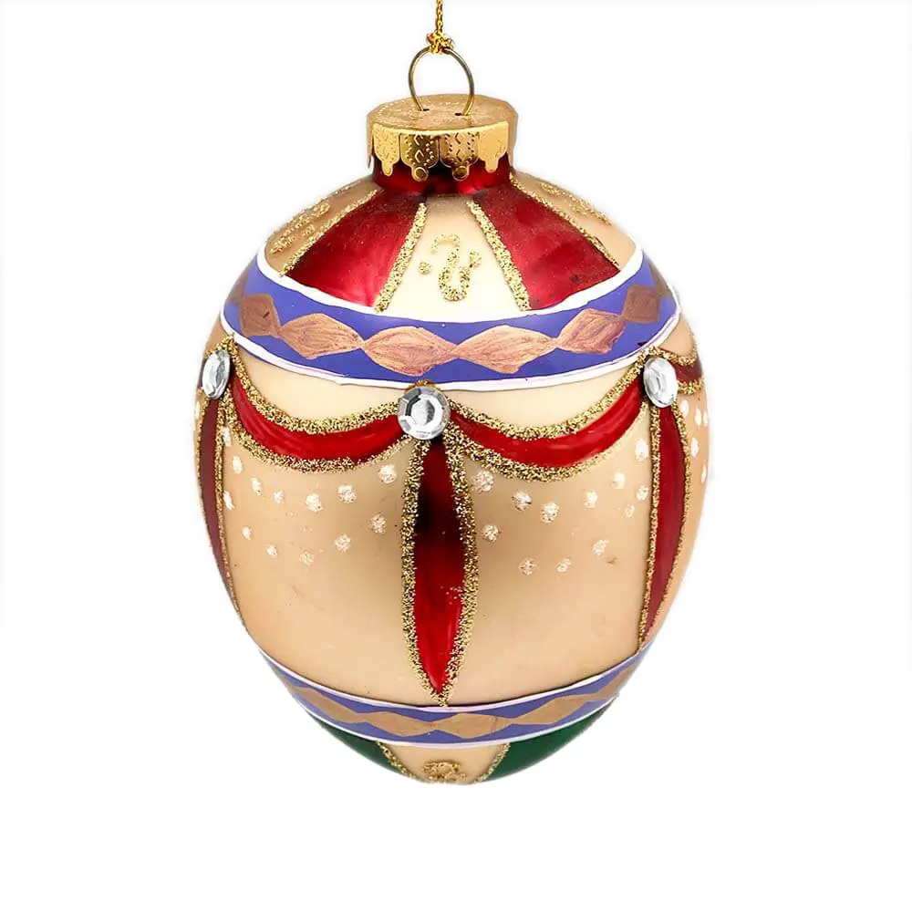 Trứng Thủy Tinh Vẽ Tay Hãng GKI Bethlehem Glass - Size Lớn - La Maison Chouette