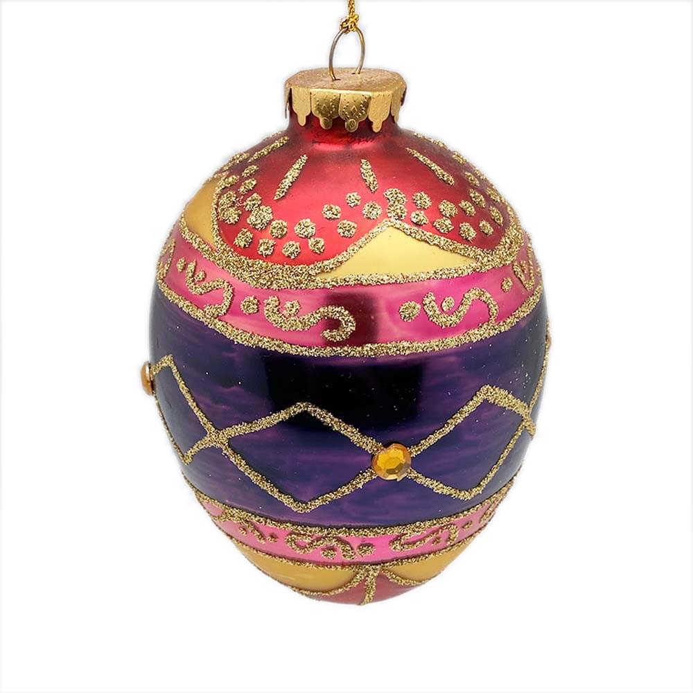 Hand-painted Faberge Egg Glass Ornament Size L – GKI Bethlehem