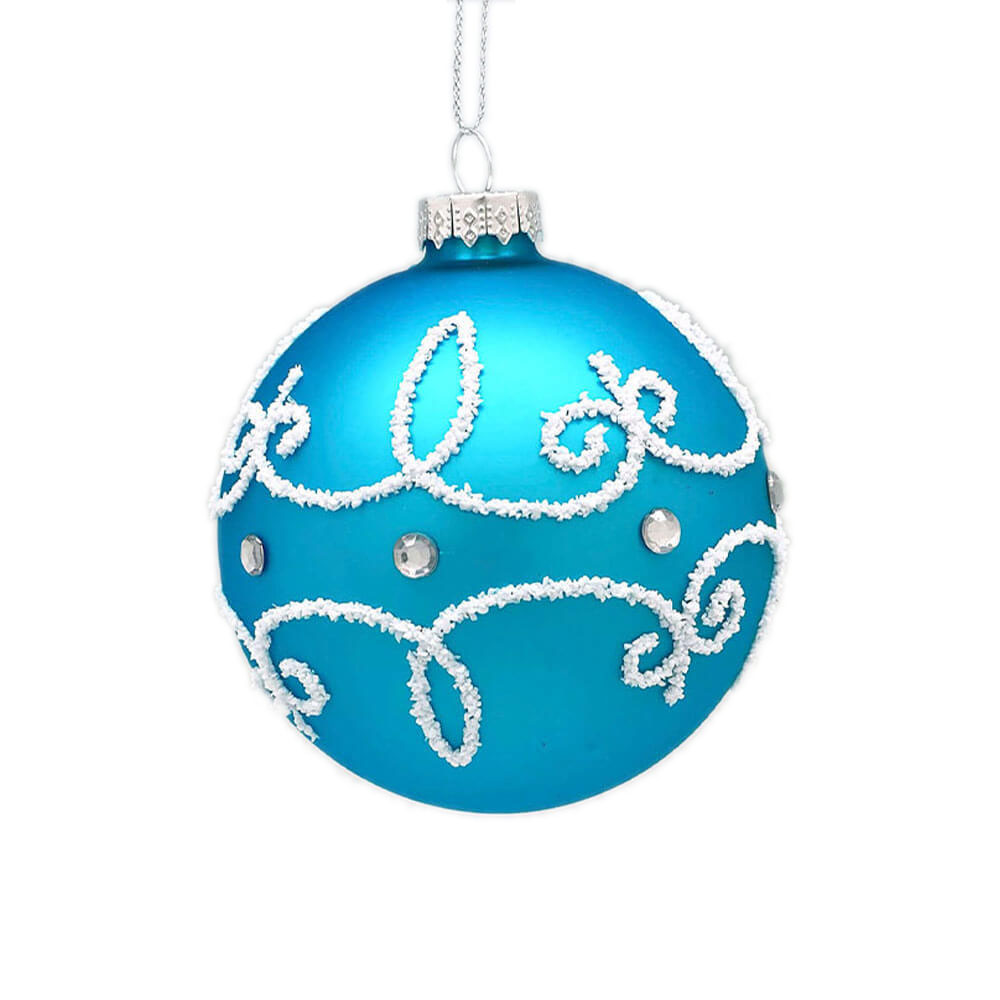 Turquoise Glass Ball Ornaments