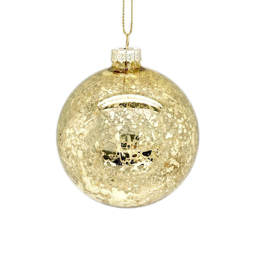 Gold Vintage Glass Ball Ornaments – Set of 6