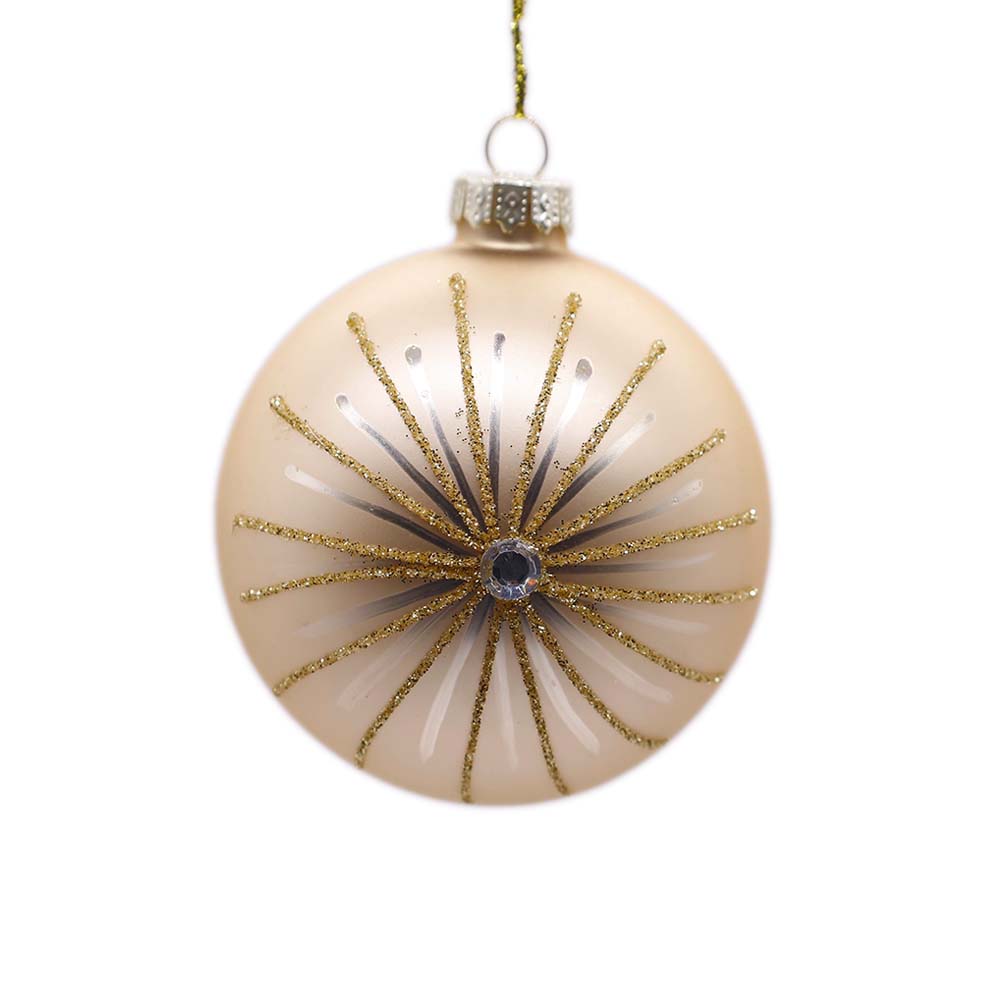 Gold Glass Ball with Fireworks Ornament – Set of 6