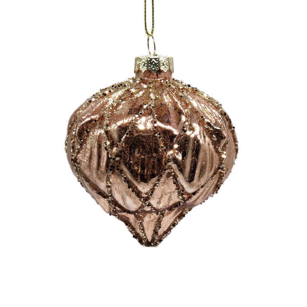 Gold Glass Heart-shaped Ornament – Set of 6