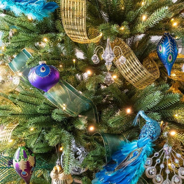Blue Peacock Christmas Ornament – Design 2