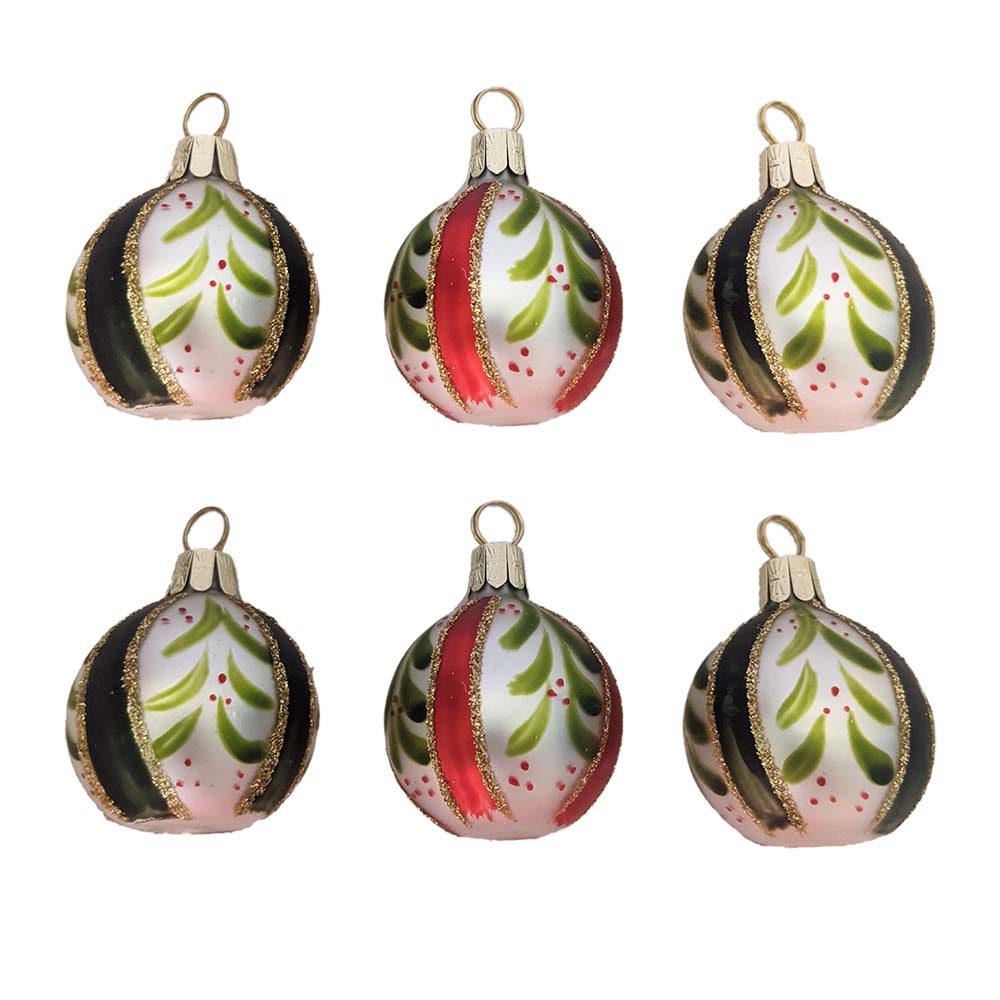 Small Red/Green/Silver Bubbles – Set of 6