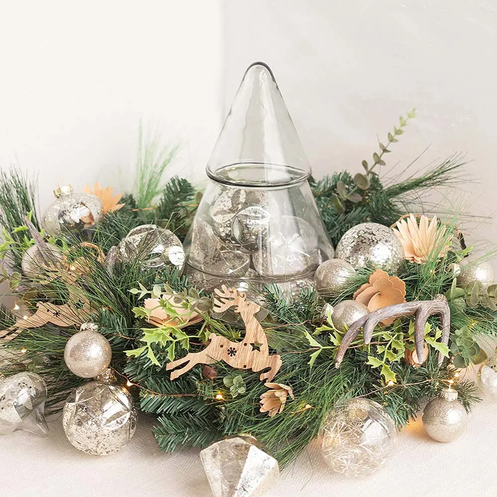 Set of 36 Champagne/Clear Shatterproof Ornaments