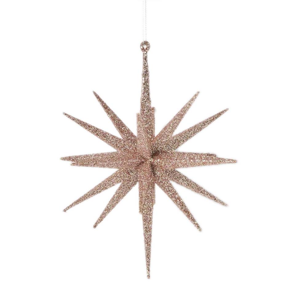 Large Gold Glitter 3D Starburst Christmas Ornament