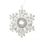 Glass Oriental Fan with Plum Blossom Ornament