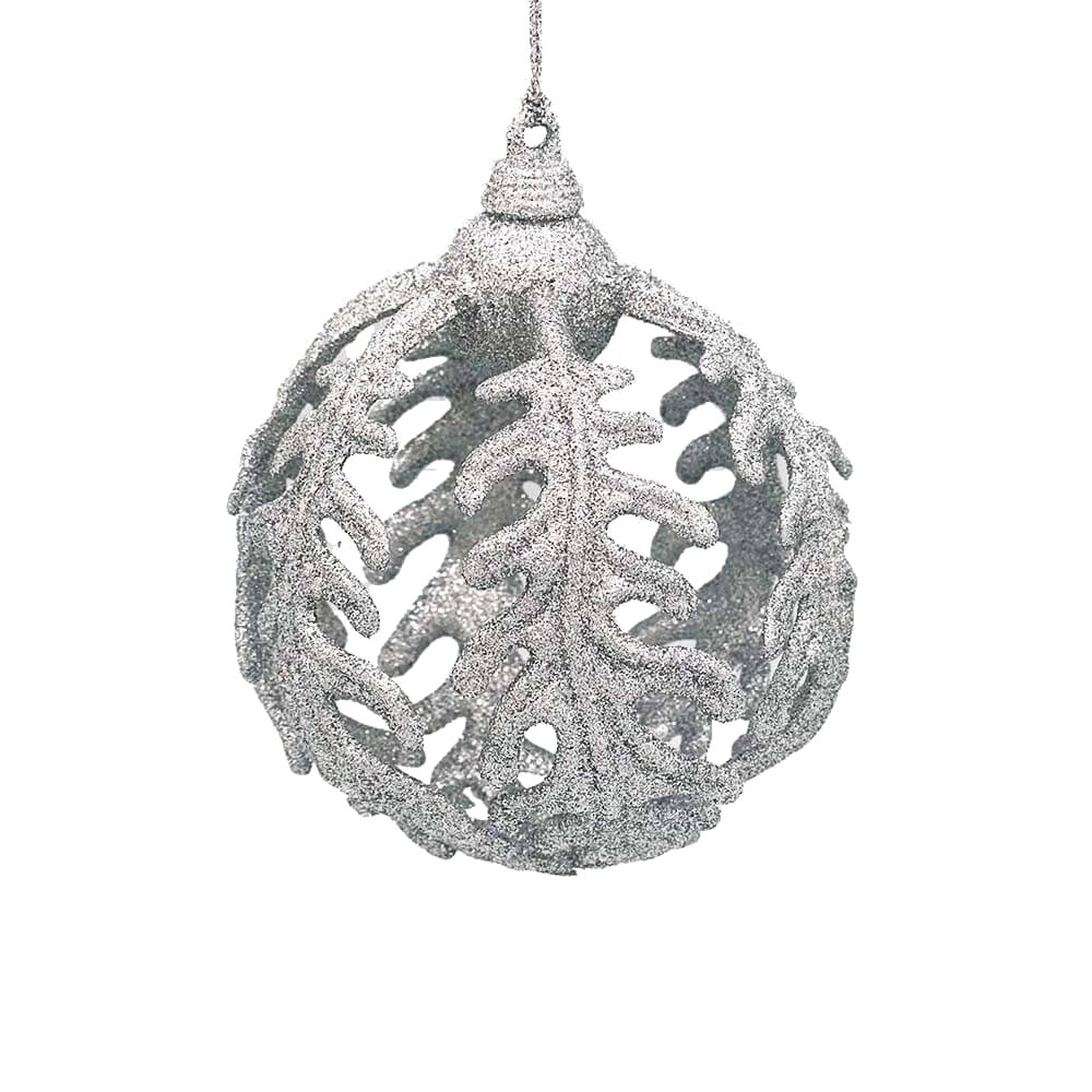 Silver Feather 10cm Shatterproof Ornament – Set of 2