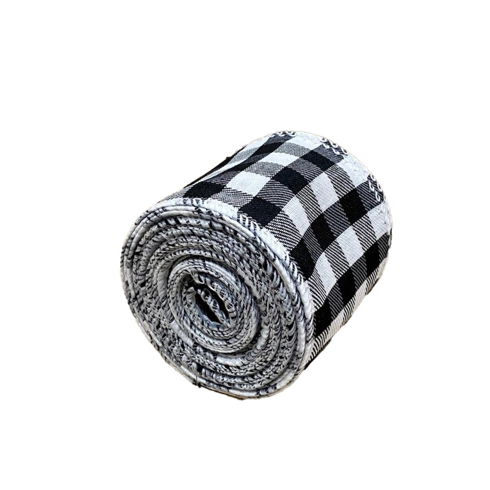 Black & White Small Check Ribbon 63mm Wide – 9m Roll