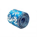 Ribbon Satin Xanh Dương Hoa Văn Trắng Bản To 63mm - La Maison Chouette
