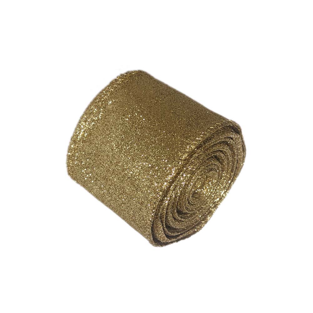 Glitter Gold Ribbon 63mm Wide – 9m Roll