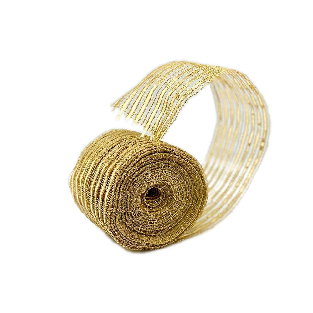 Glitter Gold Mesh Ribbon 63mm Wide – 9m Roll