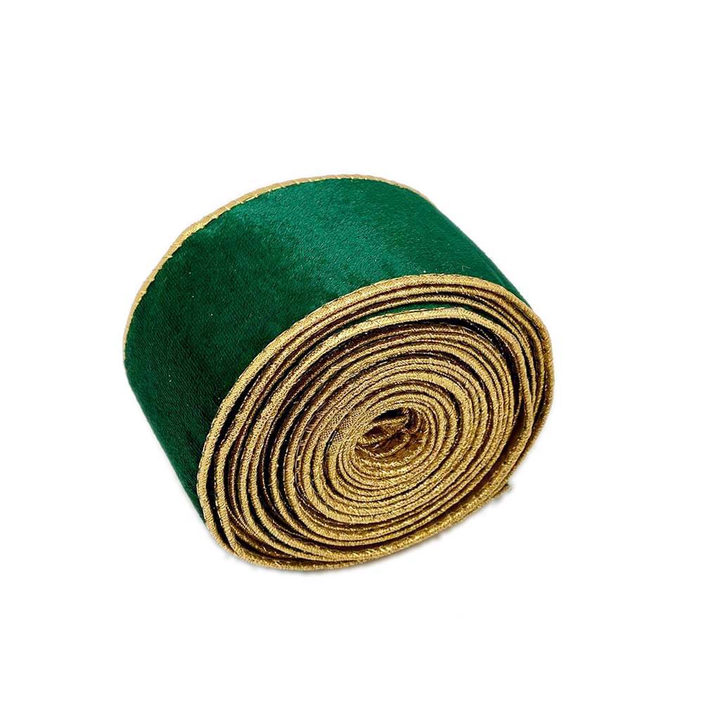 Emerald Green Velvet Ribbon 63mm Wide – 9m Roll