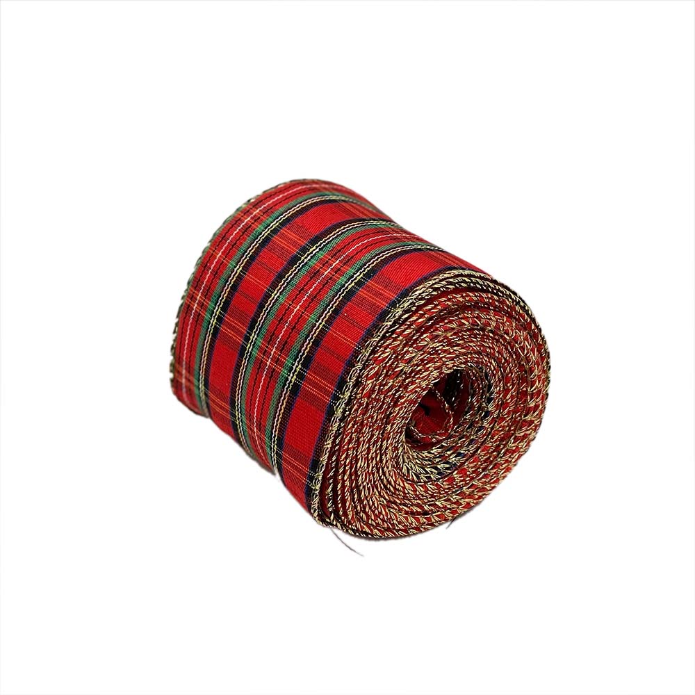 Red/Green Checked Ribbon 63mm – 9m Roll