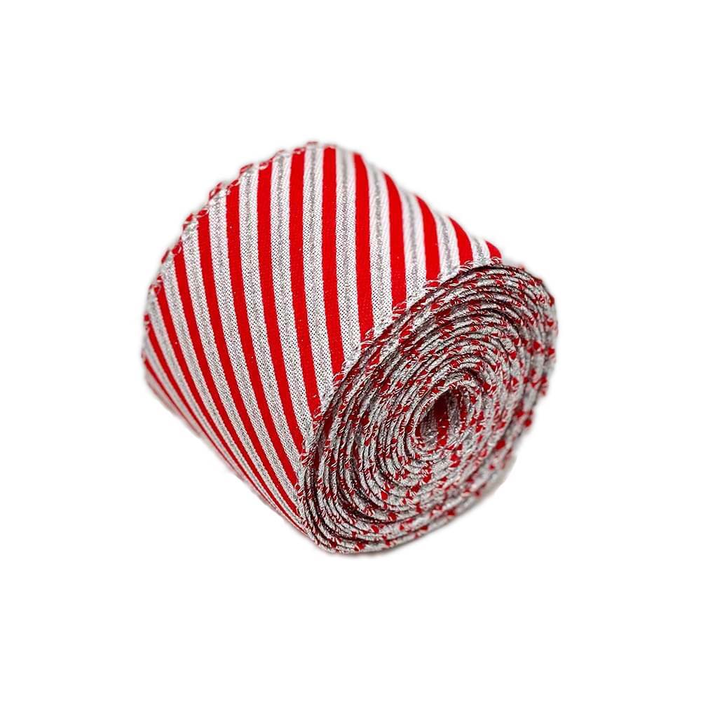 Red/White Candy Stripe Ribbon 63mm – 9m Roll